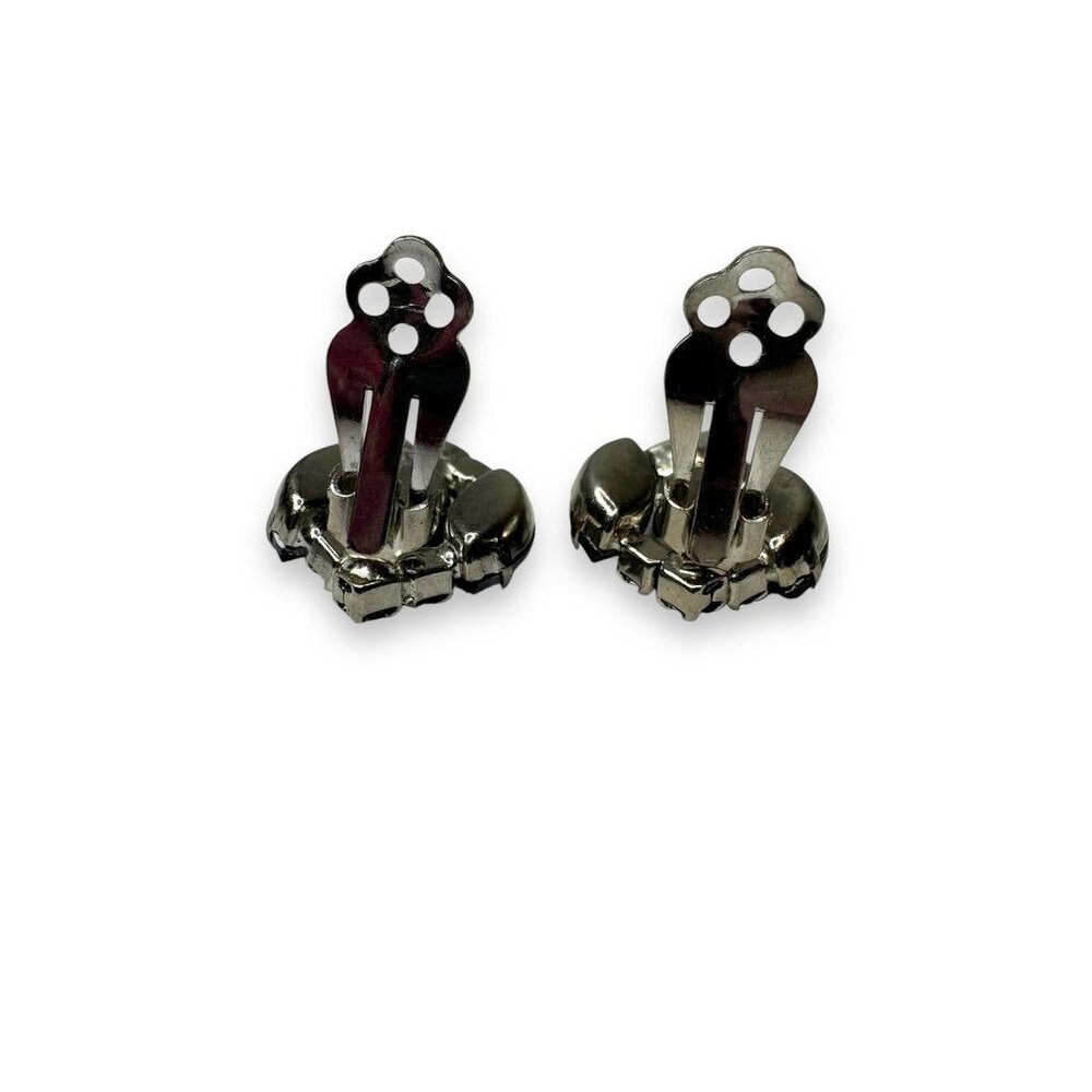 Vintage Peacock Crystal Clip-On Earrings - Picture 6 of 7
